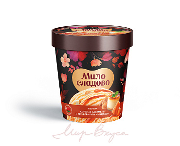 Пломбир Крем-брюле с соленой карамелью и миндалем